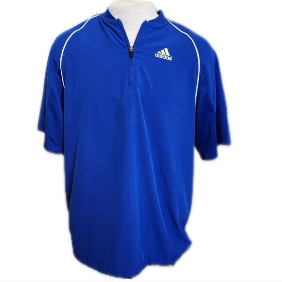 5/$55 Adidas short sleeve quarter zip warm up jacket, US size S - Picture 1 of 8